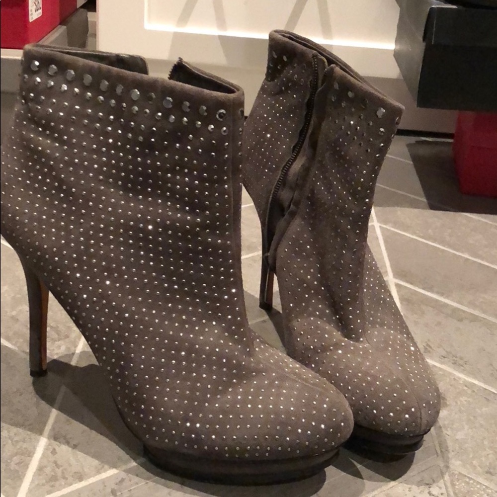 BCBG Maxazria Suede/crystal Booties